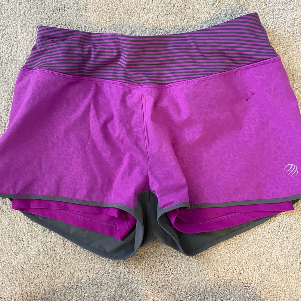 Purple athletic shorts